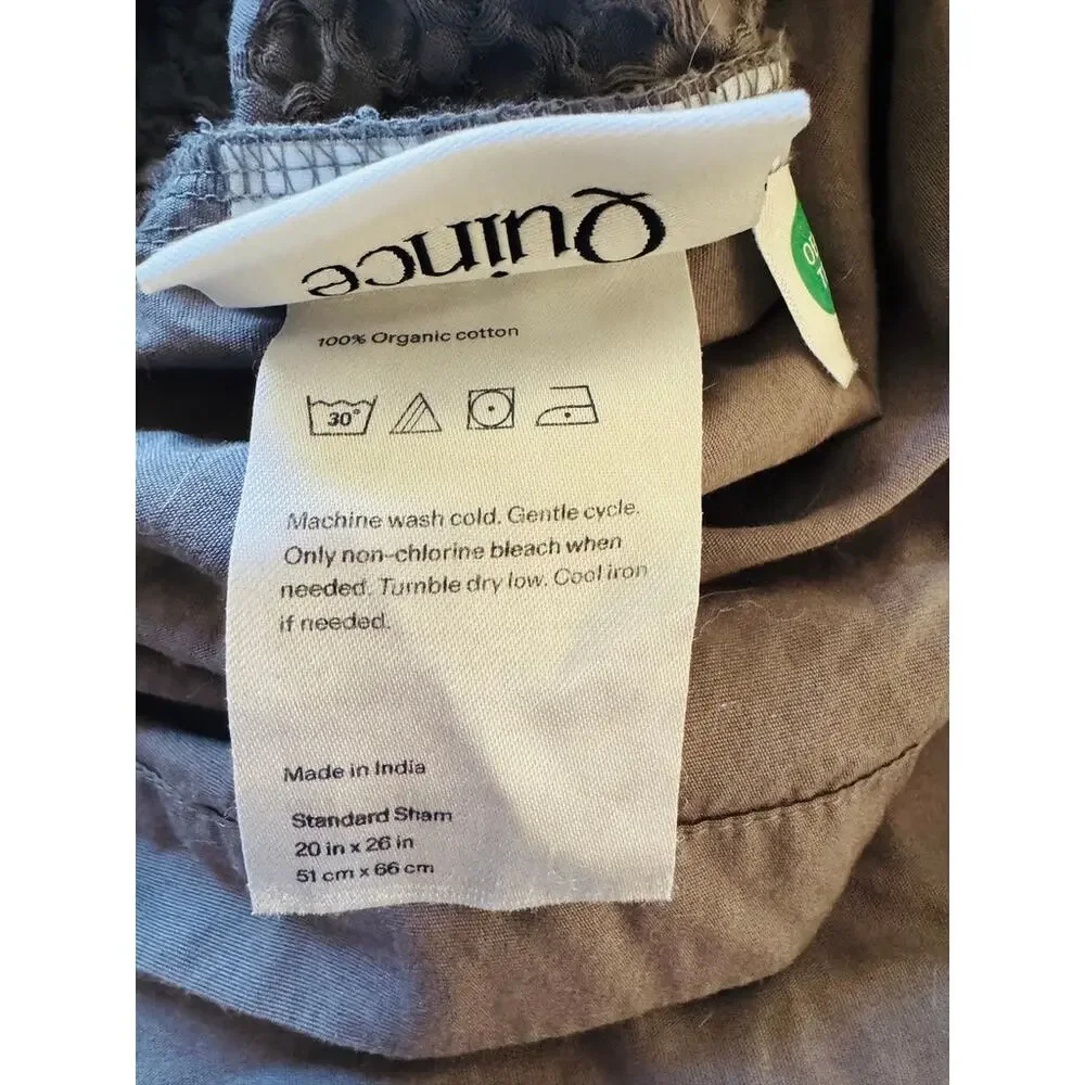 QUINCE Organic Luxe Honeycomb Sham Set STANDARD in Grey